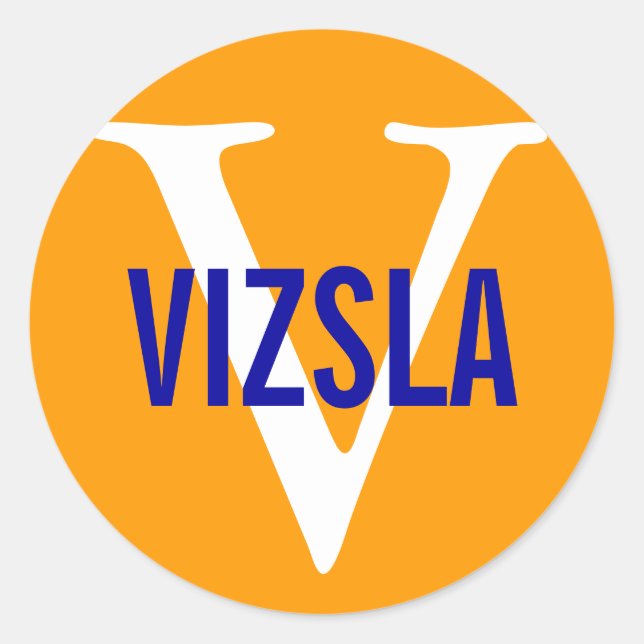 Adesivo Redondo Vizsla Breed Monograma Design (Frente)