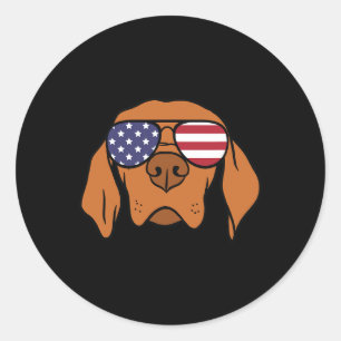 Adesivo Redondo Vizsla Dog 4 De Julho