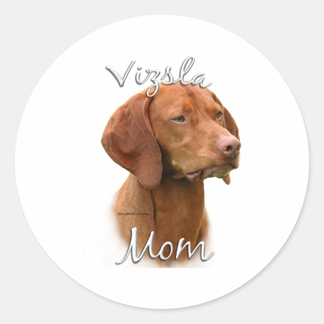 Adesivo Redondo Vizsla Mãe 2 (Frente)