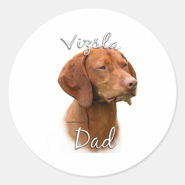 Adesivo Redondo Vizsla Pai 2 (Frente)