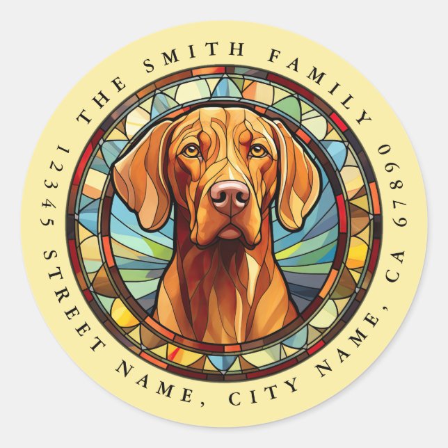 Adesivo Redondo Vizsla Round Stickers (Frente)