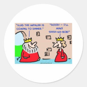 Adesivo Redondo vlad do rei o shish-ka-prumo do impaler