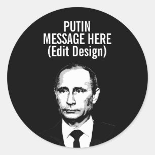 ADESIVO REDONDO VLADIMIR PUTIN PERSONALIZADO