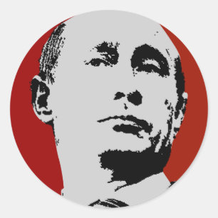 Adesivo Redondo Vladimir Putin vermelho