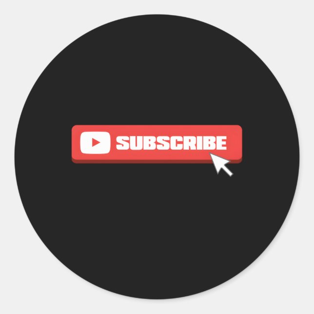 Adesivo Redondo Vlogger de Assinatura do Share Comt para Mídia Soc (Frente)