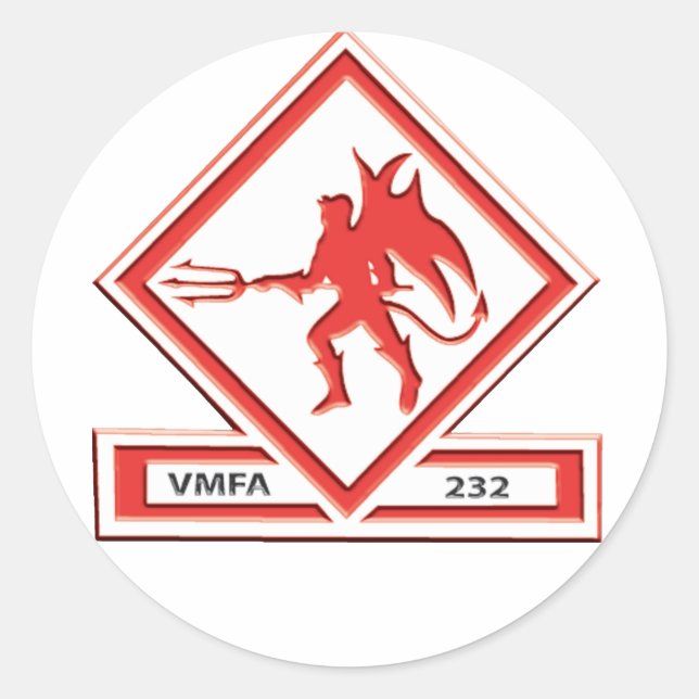 Adesivo Redondo VMFA-232 Sticker (Frente)