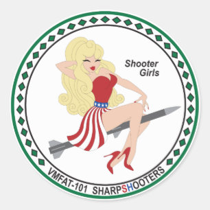 Adesivo Redondo VMFAT-101 "Shooter Girls" Sticker - Kara