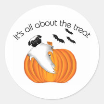 Voando Halloween Pug Ghost Engraçado Dizendo Abóbo