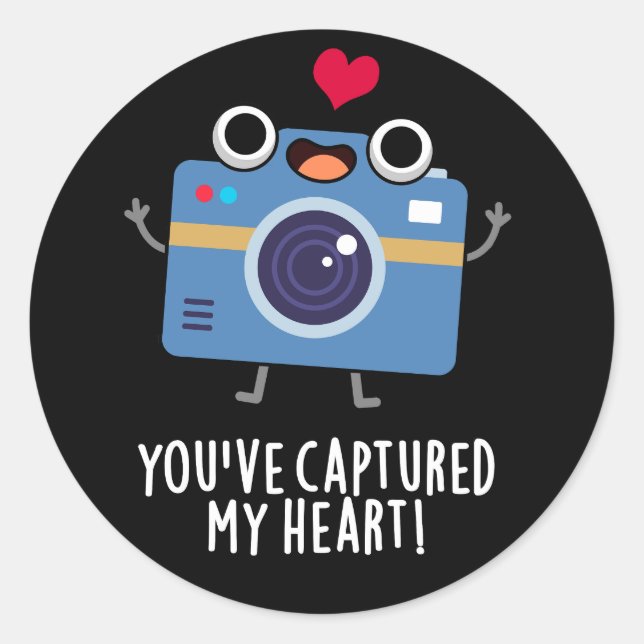 Adesivo Redondo Você capturou minha câmara engraçada e engraçada. (Frente)