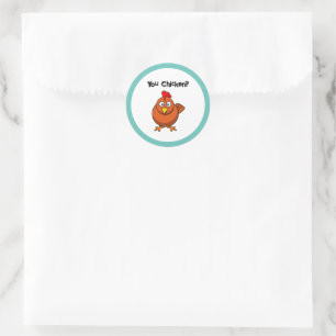 Adesivo Redondo Você Chicken, Torneira Marrom Engraçada?