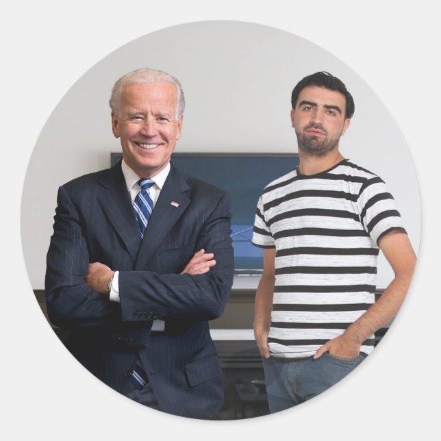 Adesivo Redondo Você Conheceu o Presidente Joe Biden | Adicione su (Frente)