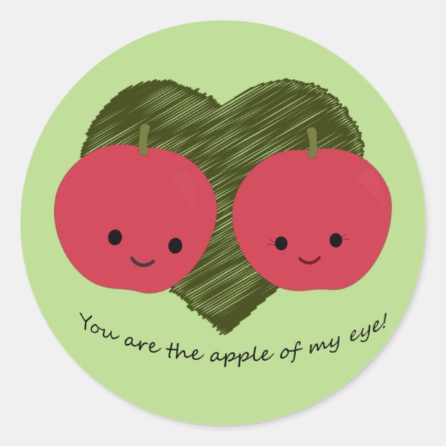 Adesivo Redondo Você é a Apple do meu olho (Frente)