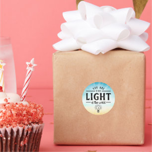 Adesivo Redondo Você é a Luz do Mundo, Bíblia Verso Design