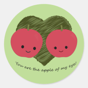 Adesivo Redondo Você é a Maçã dos meus Olhos