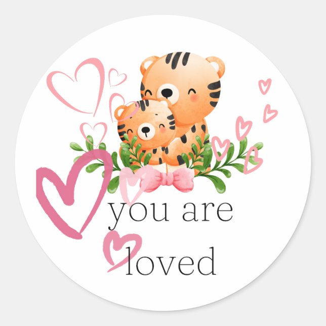 Adesivo Redondo Você é Adorada Tiger Sticker (Frente)