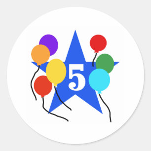 Adesivo Redondo Você é aniversário da estrela o 5o