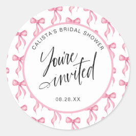 Adesivo Redondo Você é convidado para os selos de envelopes de Chá