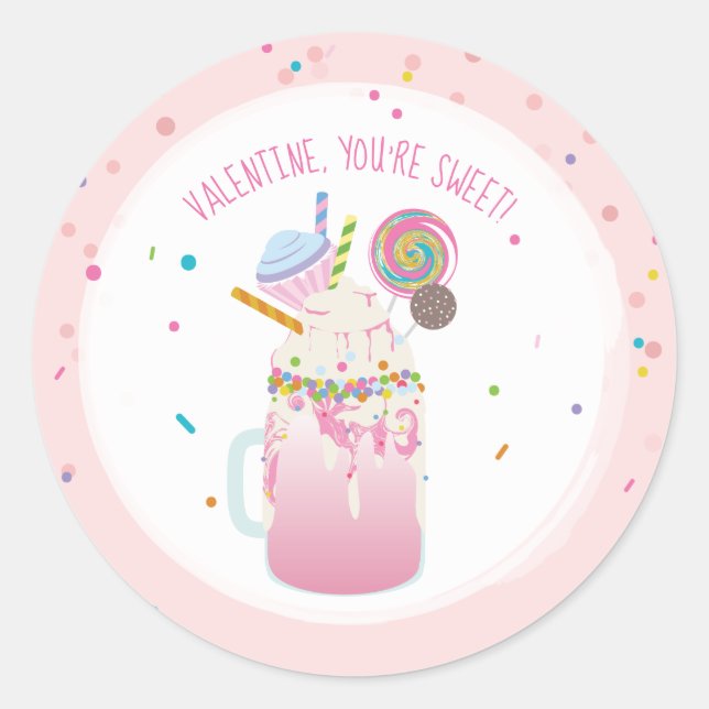 Adesivo Redondo Você é doce Namorados maluco, Sprinkles (Frente)