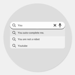 Adesivo Redondo Você é engraçado ao completar automaticamente o hu
