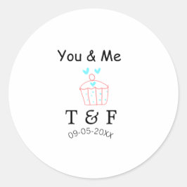 Adesivo Redondo Você e eu amamos o nome do dia dos namorados do bo