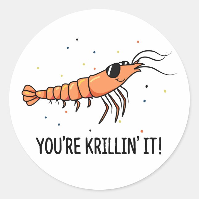 Adesivo Redondo Você é Krillin, é engraçado, Krill Pun (Frente)