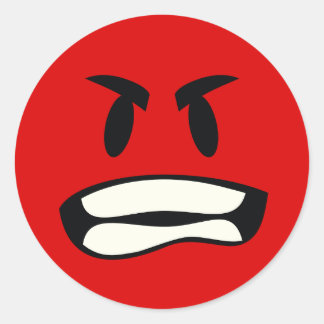 Adesivo Redondo Você é louco, irmão? A raiva emoji