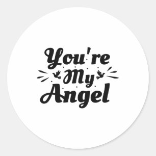 Adesivo Redondo Você é meu anjo - frase de amor