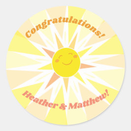 Adesivo Redondo Você é meu Chá de fraldas Sunshine