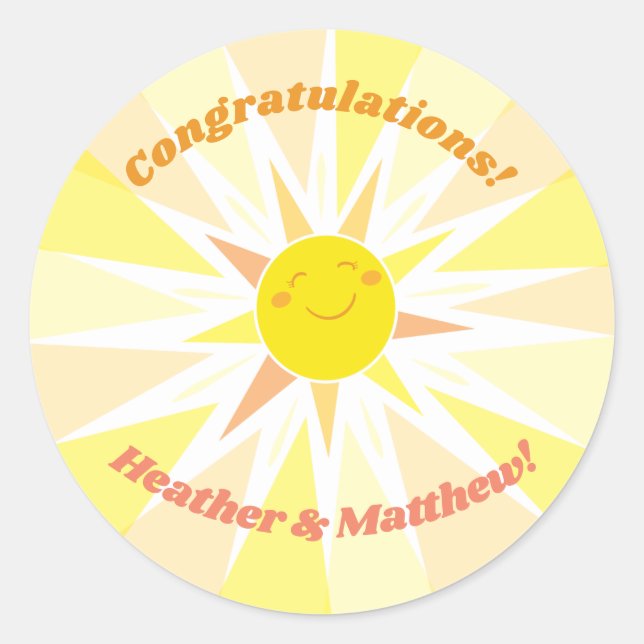 Adesivo Redondo Você é meu Chá de fraldas Sunshine (Frente)