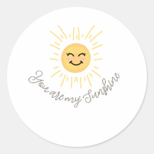 Adesivo Redondo você é meu sorriso amarelo raios de sol laranja so