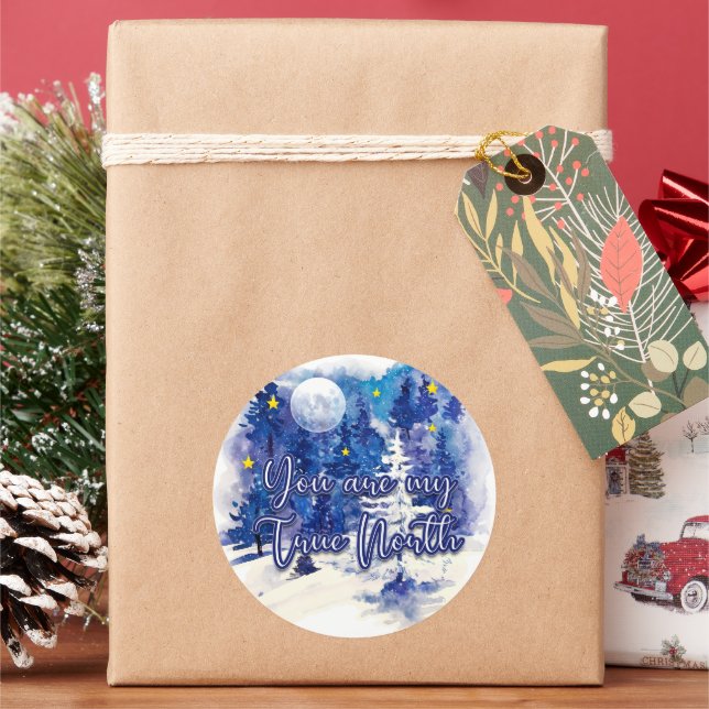 Adesivo Redondo Você É Meu Verdadeiro Norte (Feriado)