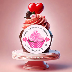 Adesivo Redondo Você é o Cupcake do Feliz dia de os namorados de g