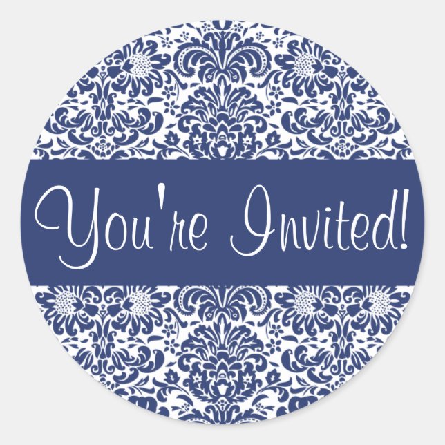 Adesivo Redondo Você é o Damask Envelope Sticker Seal (Frente)