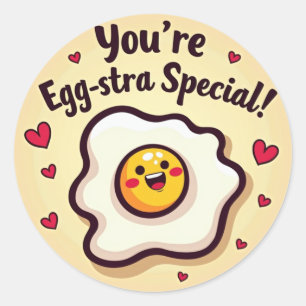 Adesivo Redondo Você é o Especial Egg-stra! Vinheta De Ovo Solaren