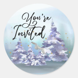 Adesivo Redondo Você é o Invited Woodlands Envelope Seals