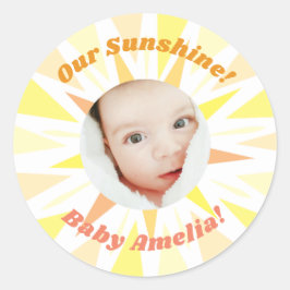 Adesivo Redondo Você é o meu Anúncio do bebê sunshine