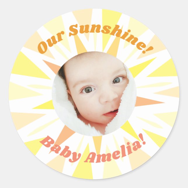 Adesivo Redondo Você é o meu Anúncio do bebê sunshine (Frente)