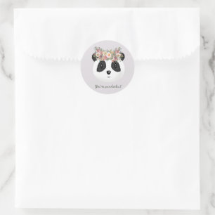 Adesivo Redondo Você é pandástico! Urso Panda Bonito