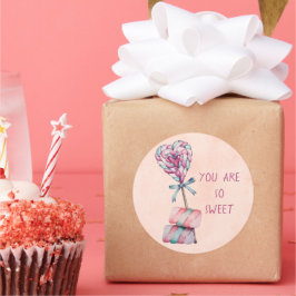 Adesivo Redondo Você é tão doce Namorados de chocolate