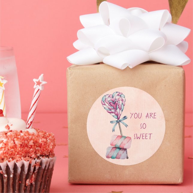 Adesivo Redondo Você é tão doce Namorados de chocolate (Festa)