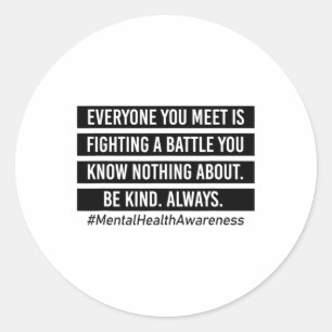Adesivo Redondo Você Encontra-Se Lutando Contra Um Apoio Mental À