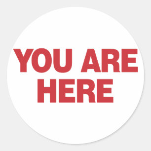 Adesivo Redondo Você Está Aqui - Vermelho