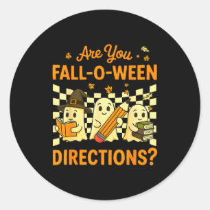 Adesivo Redondo Você está caindo nas direções do Ween Halloween Pr