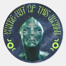 Adesivo Redondo Você está fora deste mundo