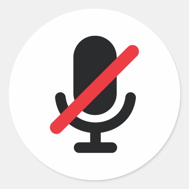 Adesivo Redondo Você está no microfone mudo. (Frente)