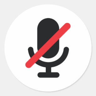 Adesivo Redondo Você está no microfone mudo.