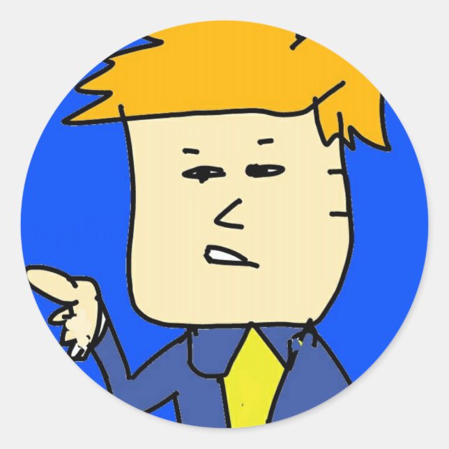 Adesivo Redondo você está sendo demitido garoto de desenho animado (Frente)