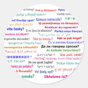 Adesivo Redondo Você fala...? em muitos idiomas