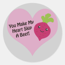 Adesivo Redondo Você Faz Meu Coração Pular Uma Beterraba