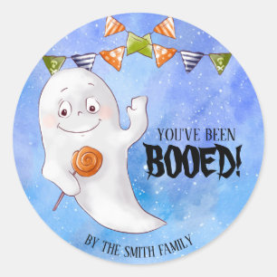 Adesivo Redondo Você foi booed Halloween Classic Round Sticker